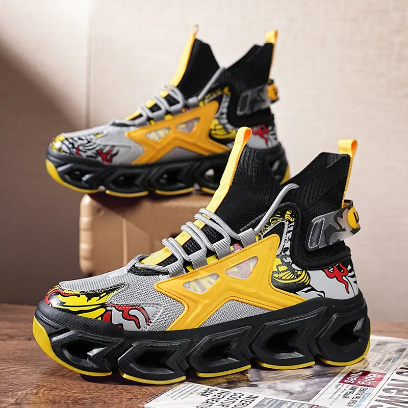 Kuding Breathable Mid Top Training Sprint Physical Fitness Test Physical Exam Racing Running Shoes Men's-10