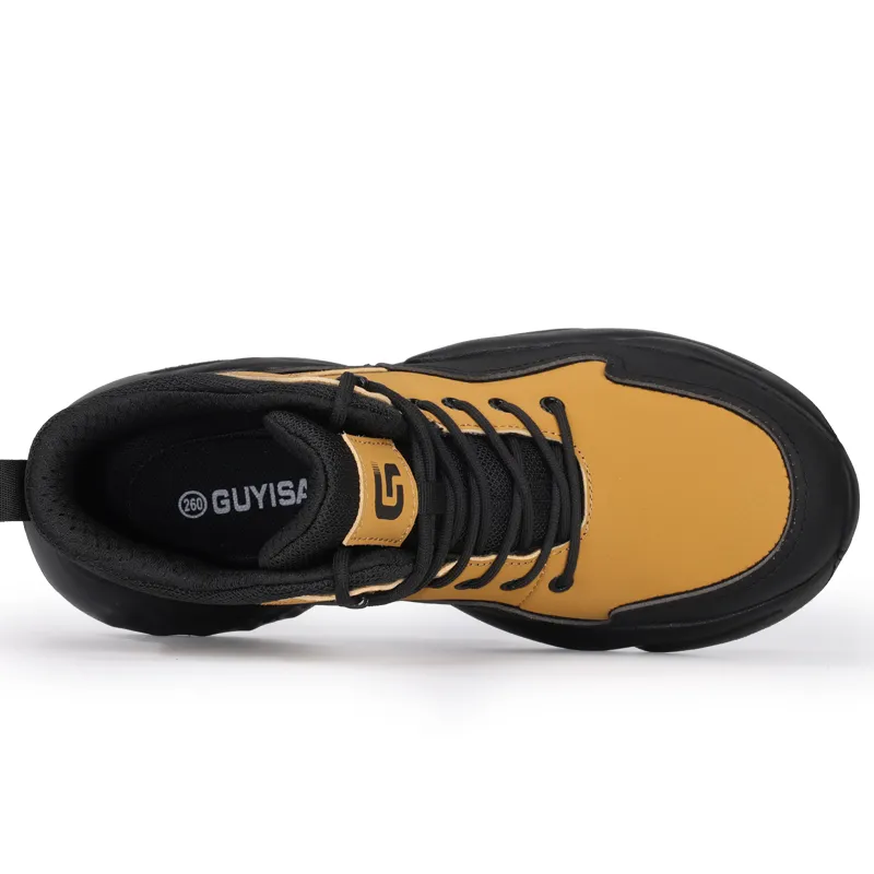 Blue Gull Shield Anti Slip And Wear Resistant Lightweight High Top Outdoor Shoes Men's Yellow Black-3