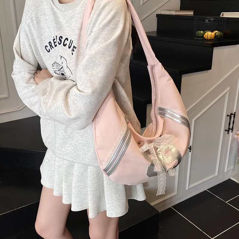 JIANGLIDA PU Dumpling Bag Shoulder Bag Women's Blue/Pink/Gray-5