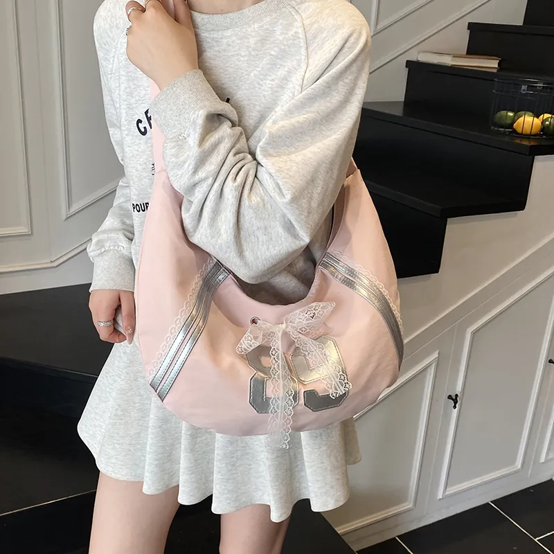 JIANGLIDA PU Dumpling Bag Shoulder Bag Women's Blue/Pink/Gray-6