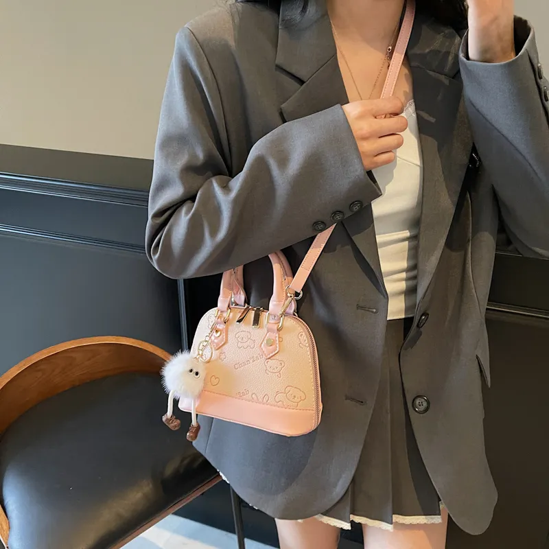 JIANGLIDA PU Handbag Women's Ecru/Pink/White & Brown/Black-7