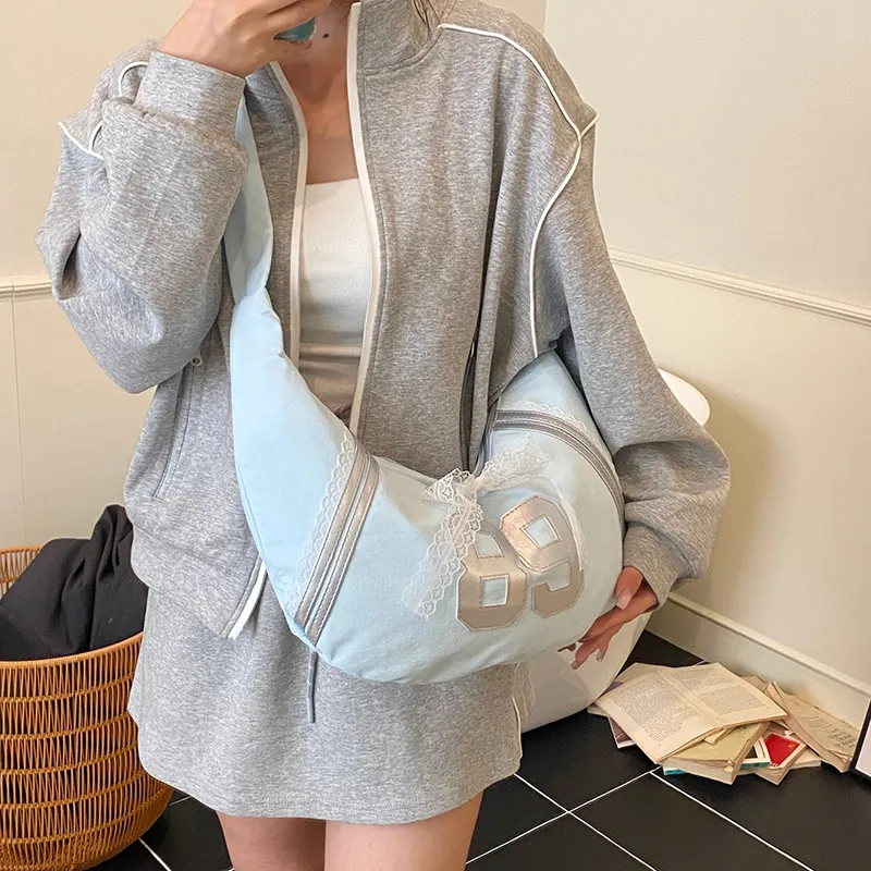 JIANGLIDA PU Dumpling Bag Shoulder Bag Women's Blue/Pink/Gray-1