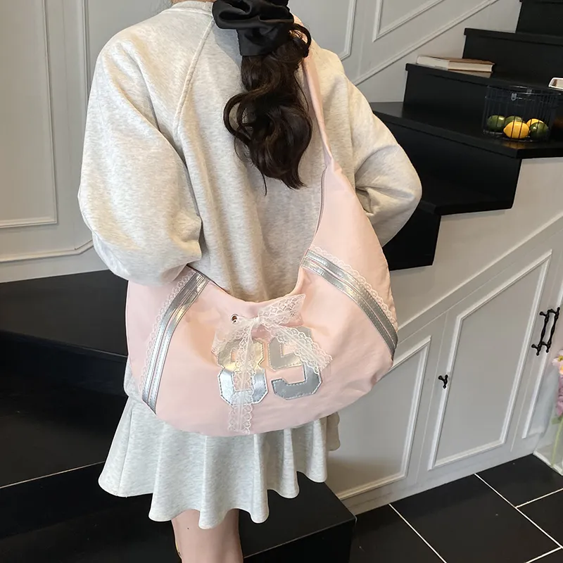 JIANGLIDA PU Dumpling Bag Shoulder Bag Women's Blue/Pink/Gray-7
