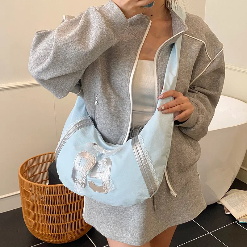 JIANGLIDA PU Dumpling Bag Shoulder Bag Women's Blue/Pink/Gray-2