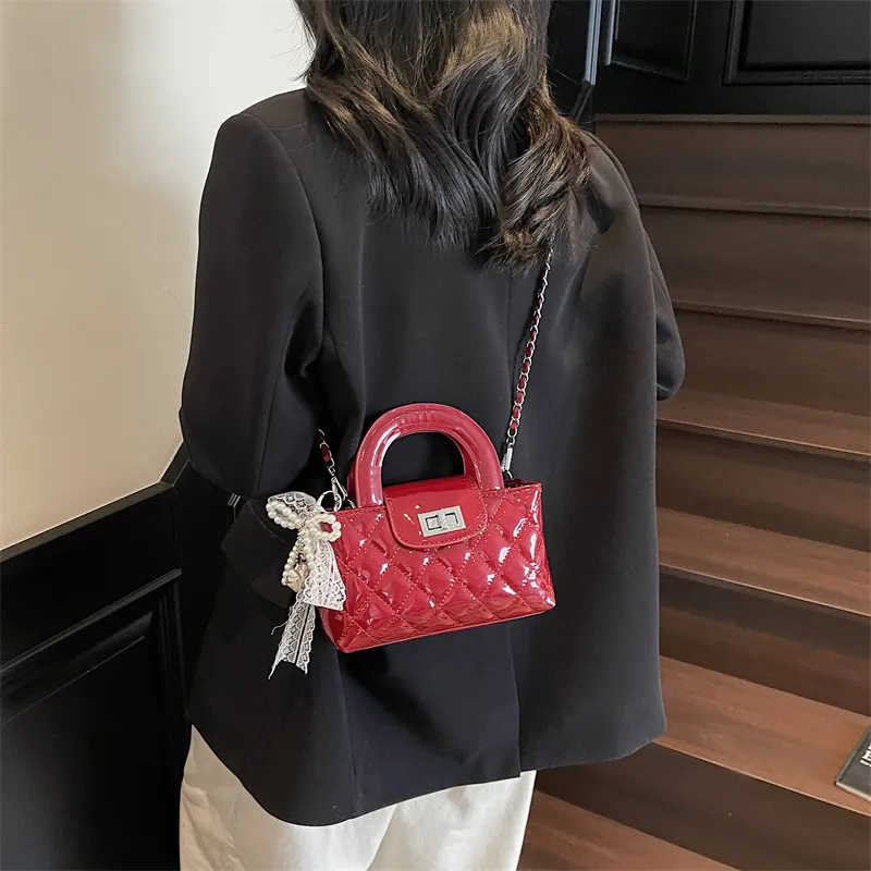 JIANGLIDA PU Shoulder Bag, Crossbody Bag, Handbag Women's Ecru/Pink/Red/Black-11