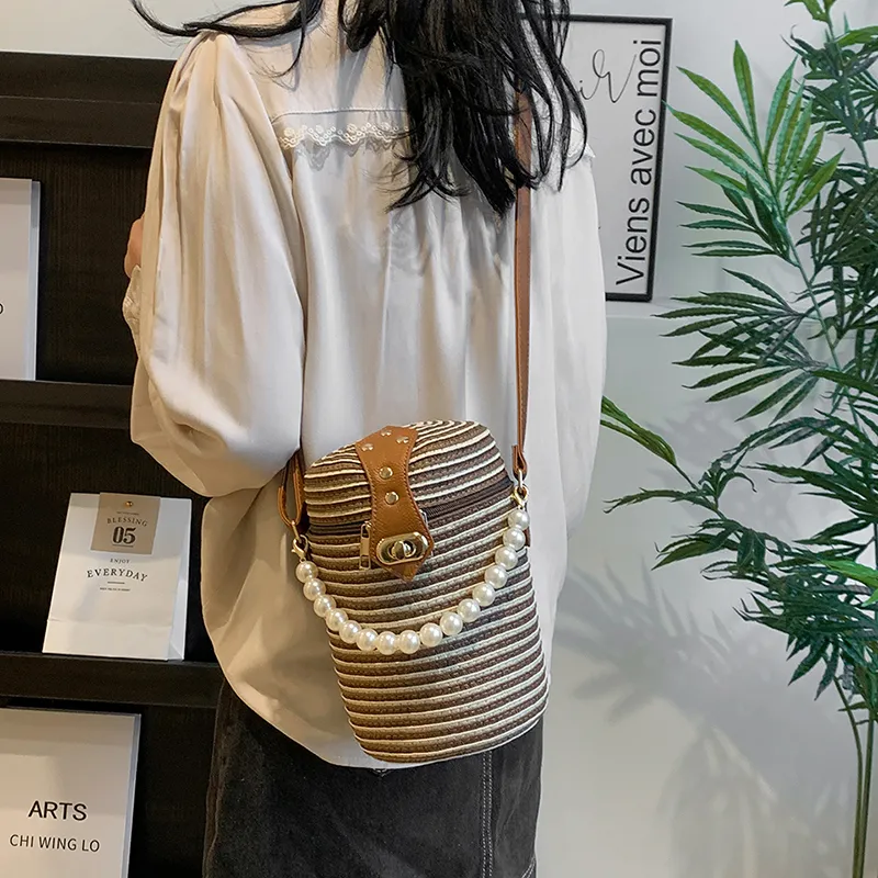 JIANGLIDA Woven Bucket Bags Handbag Crossbody Bag Regular Women's Multicolor-9