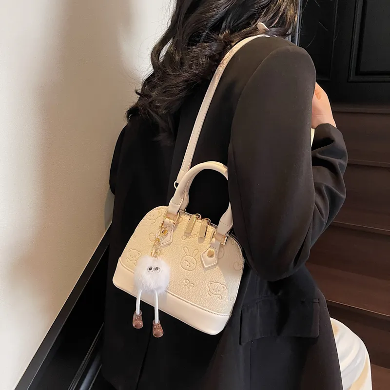 JIANGLIDA PU Handbag Women's Ecru/Pink/White & Brown/Black-2