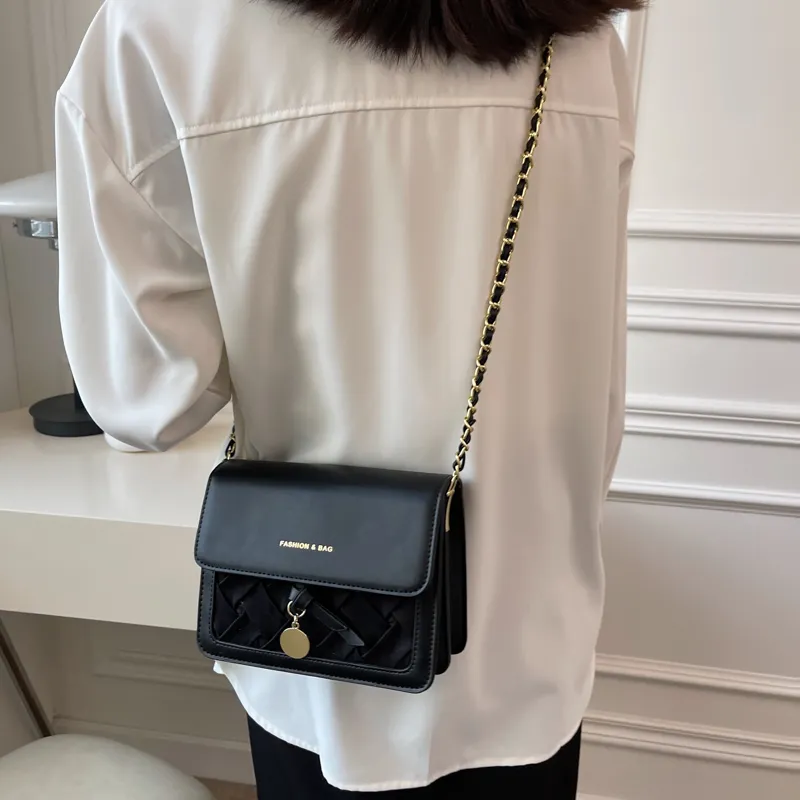 JIANGLIDA PU Shoulder Bag Women's Ecru/Green/Black-7