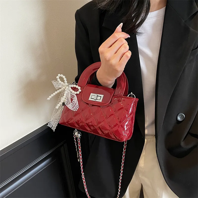 JIANGLIDA PU Shoulder Bag, Crossbody Bag, Handbag Women's Ecru/Pink/Red/Black-9