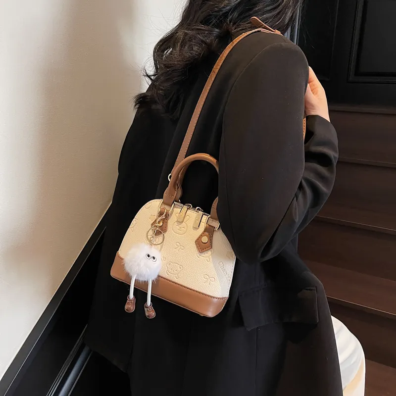 JIANGLIDA PU Handbag Women's Ecru/Pink/White & Brown/Black-10