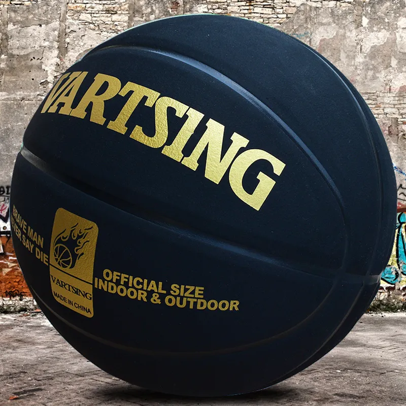 Vartsing Microfiber Leather Basketball Black Size 5 Size 7 Training Unisex-5