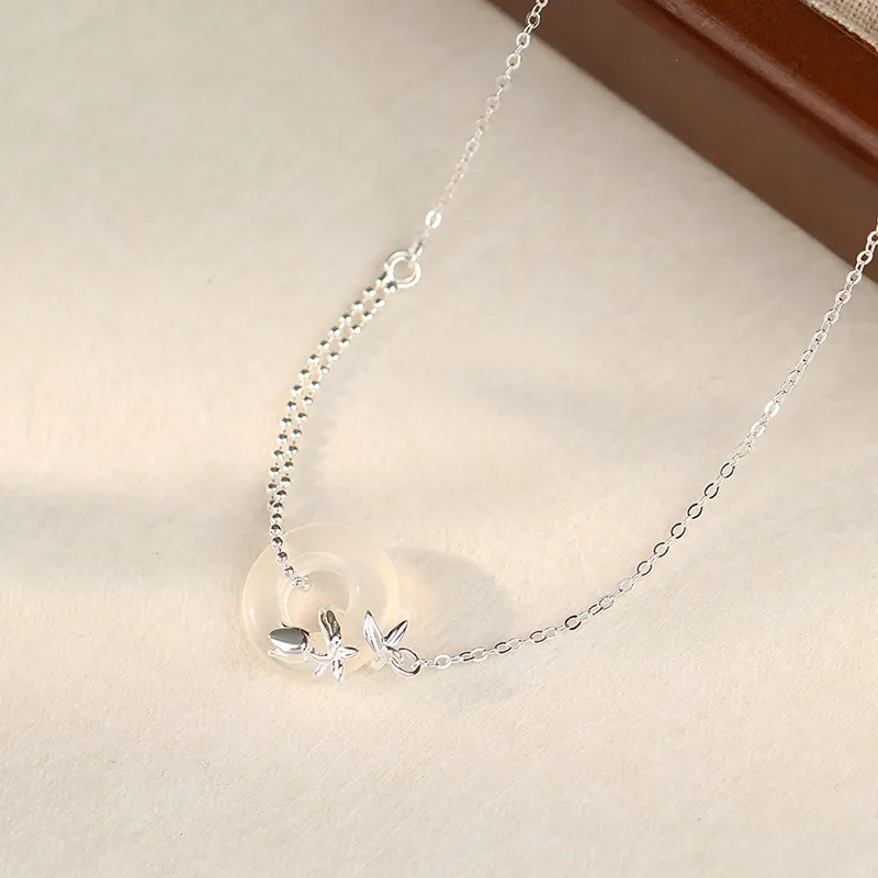 Qing Yi Chalcedony Necklaces Unisex-4