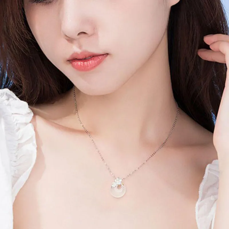 Qing Yi Chalcedony Jade Necklaces Unisex-4