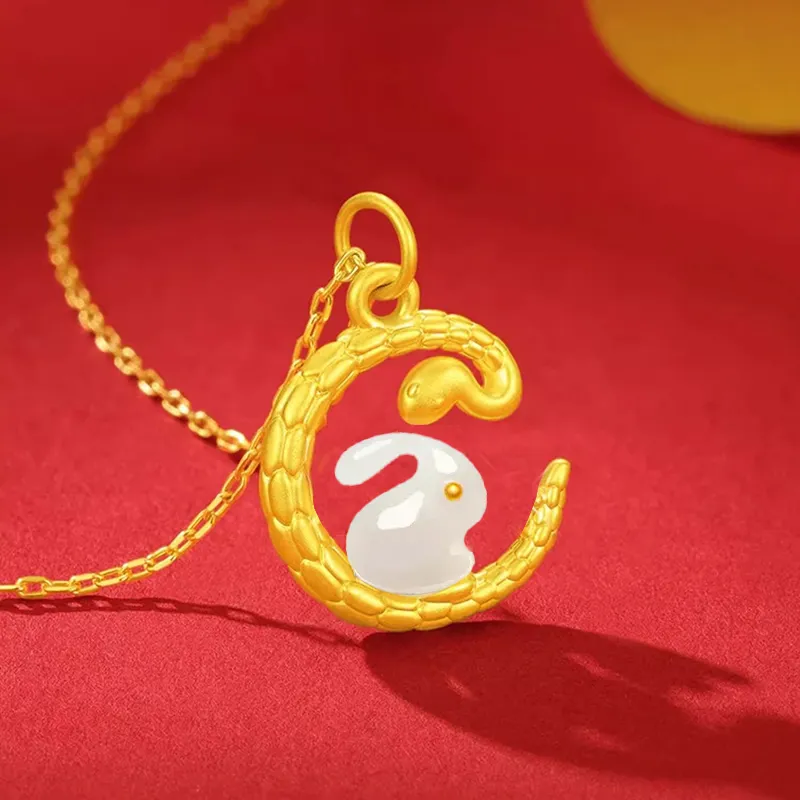 Qing Yi Hetian Jade Necklaces White Jade Women's-1