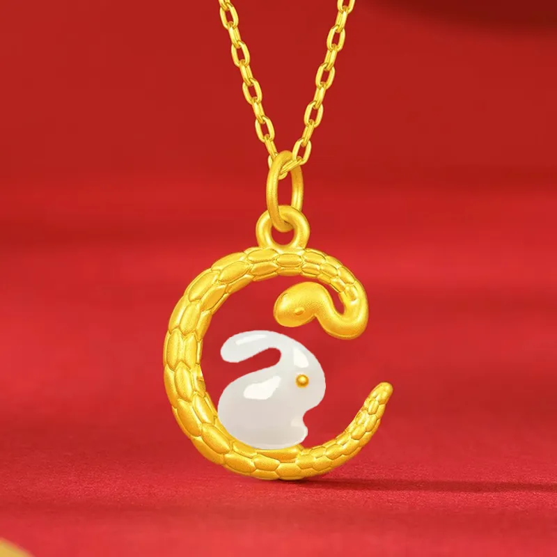 Qing Yi Hetian Jade Necklaces White Jade Women's-3