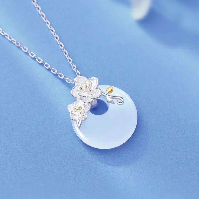 Qing Yi Chalcedony Jade Necklaces Unisex-3