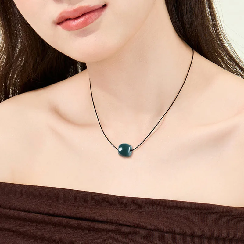 Qing Yi Glutinous Jade Jadeite Necklaces Unisex-4