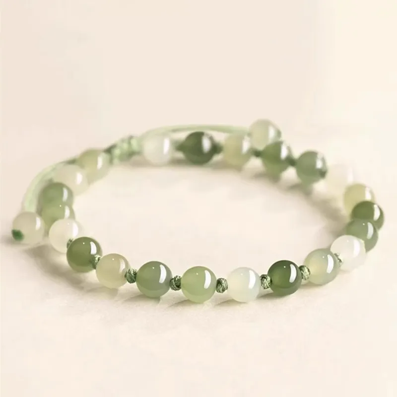 Qing Yi Hetian Jade Bracelets Pale Greenish White Jade Women's-1