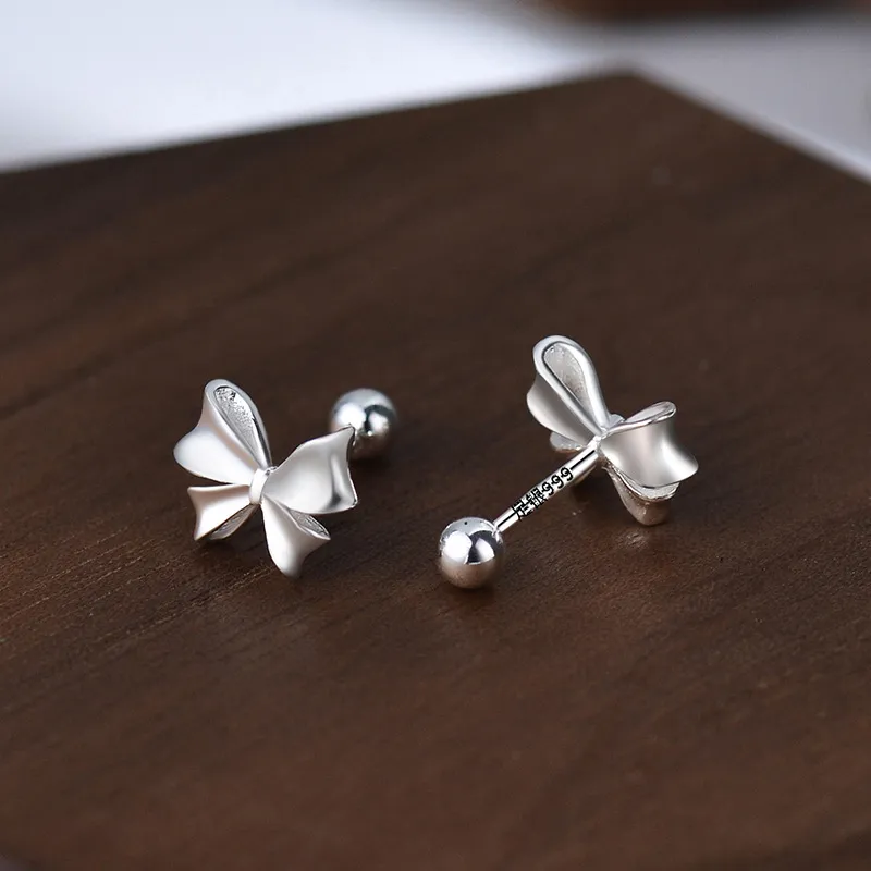 Qing Yi 999 Fine Silver Stud Earrings Unisex-3