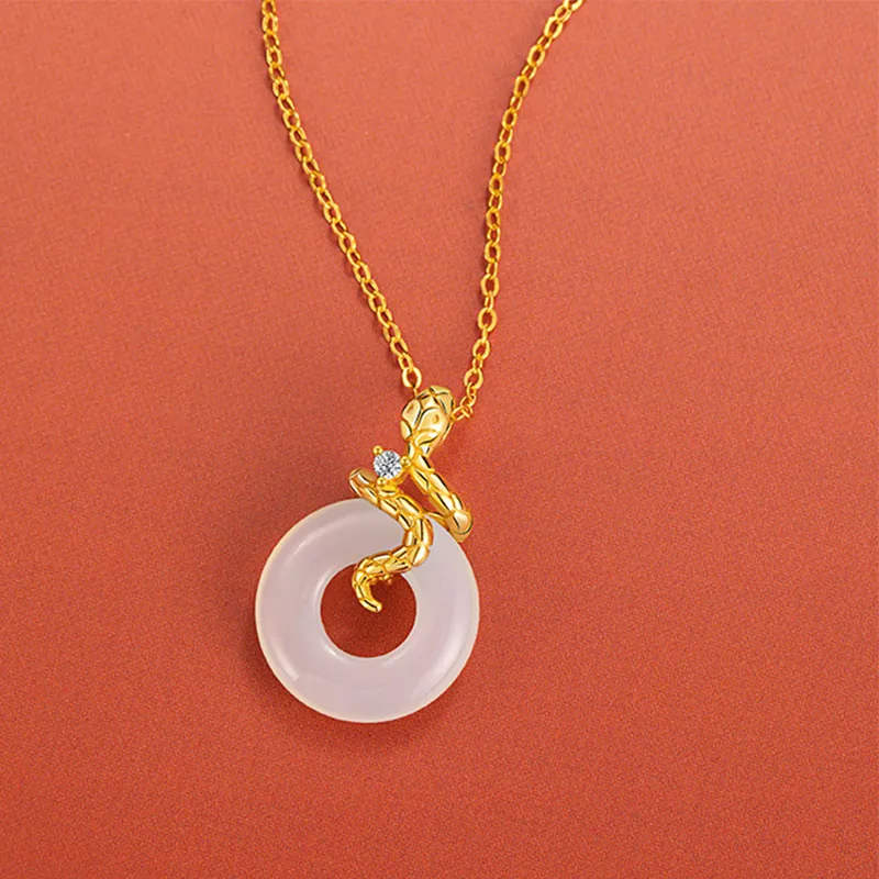Qing Yi Chalcedony Necklaces Unisex-6