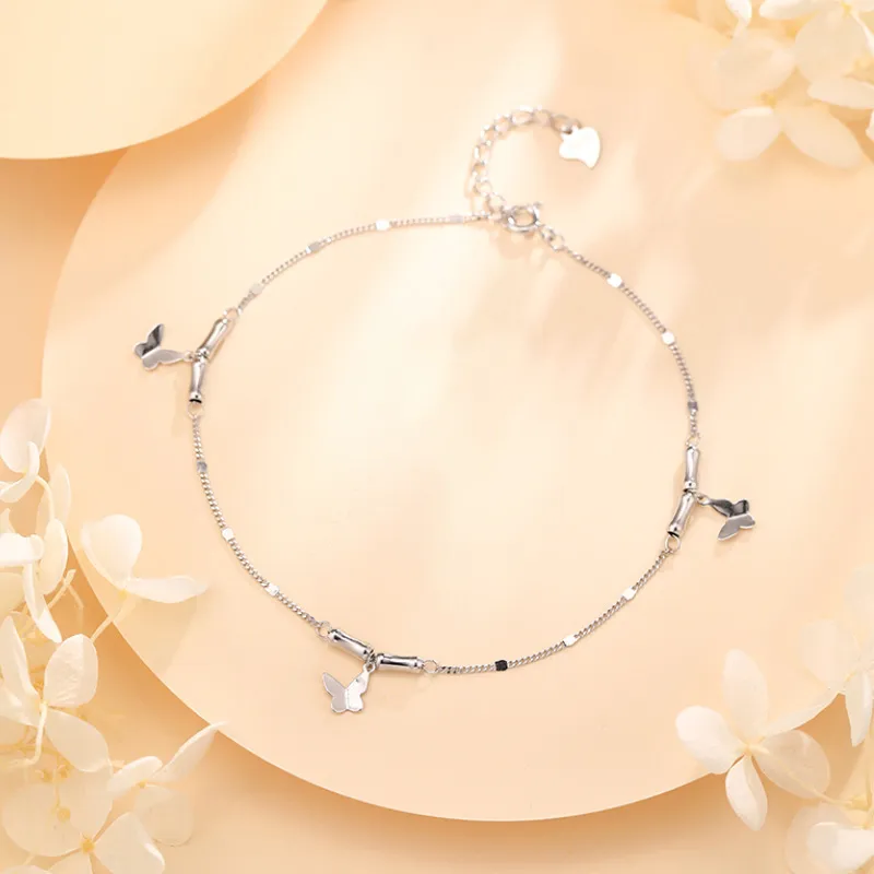 Qing Yi 925 Sterling Silver Anklets Women's-5