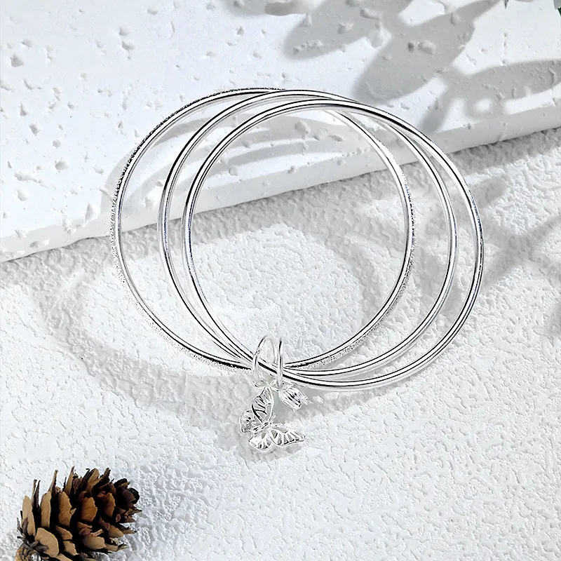 Qing Yi 999 Fine Silver Sterling Silver Bracelets Women's-3