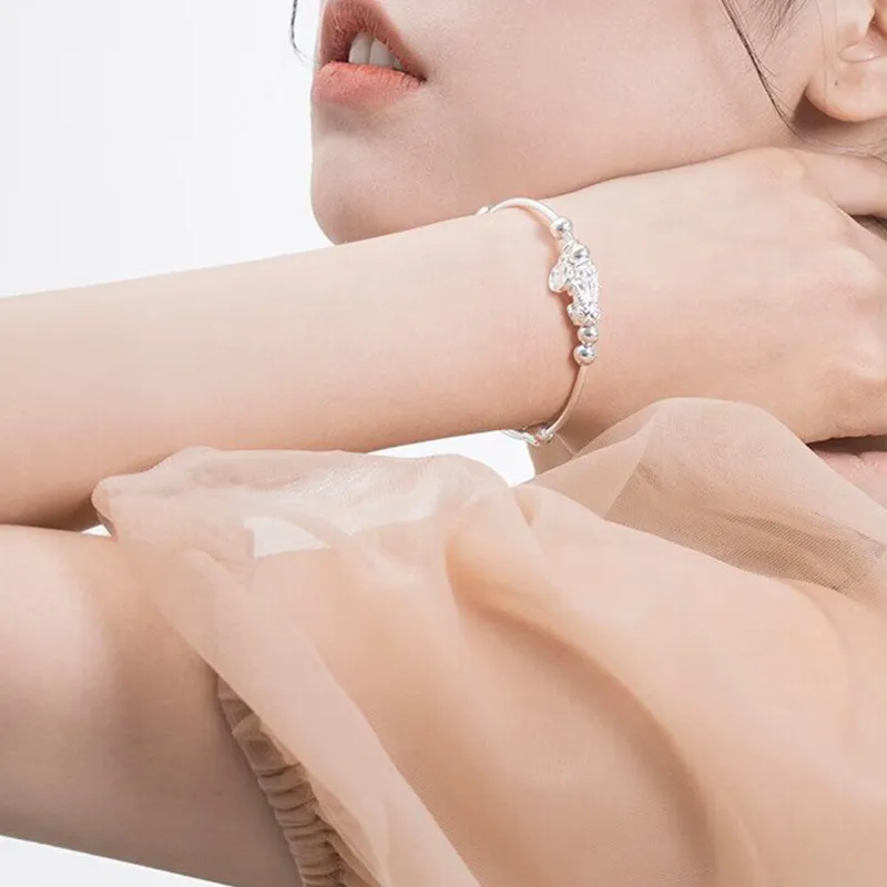 Qing Yi 999 Fine Silver Bangles Unisex-5