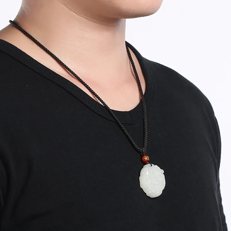 Qing Yi Pendants Green Jade Unisex-5