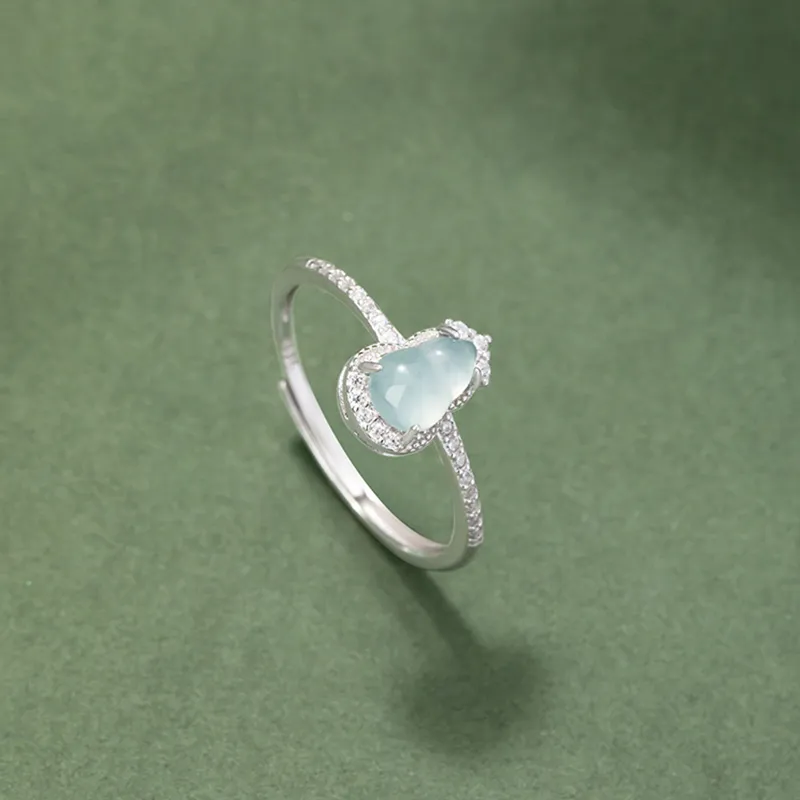 Qing Yi Ice Glutinous Jadeite Rings Women's-5