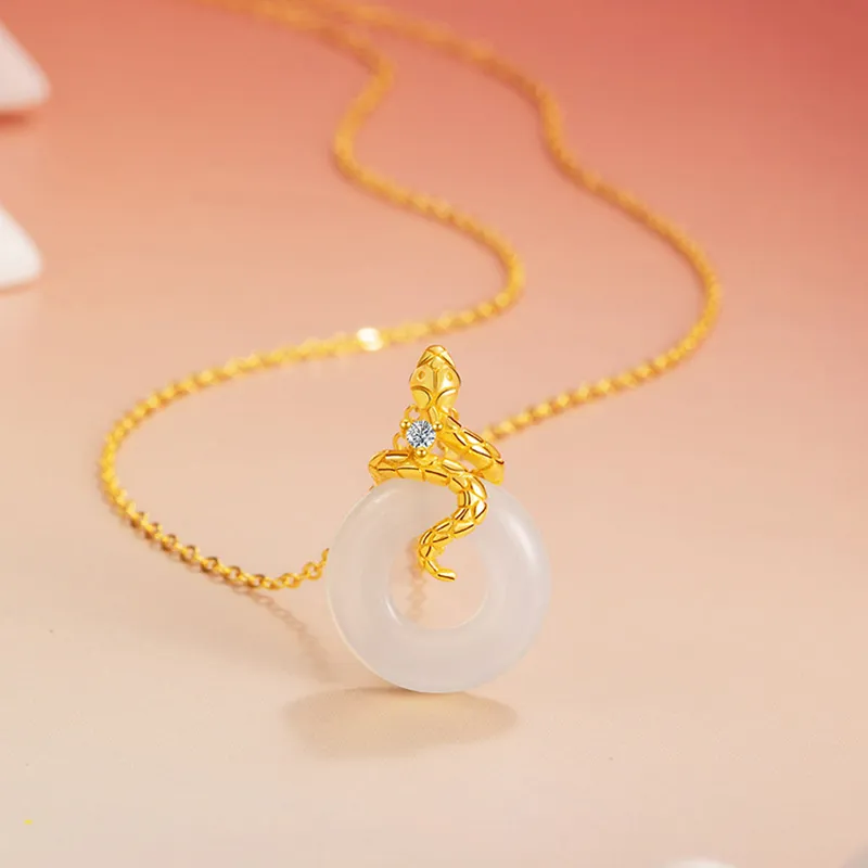 Qing Yi Chalcedony Necklaces Unisex-4