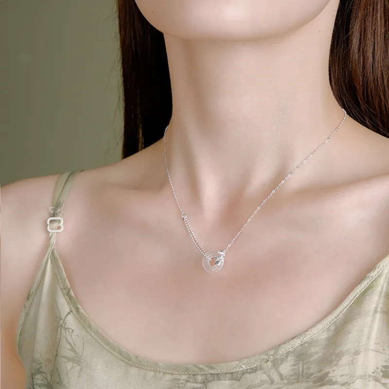 Qing Yi Chalcedony Necklaces Unisex-1