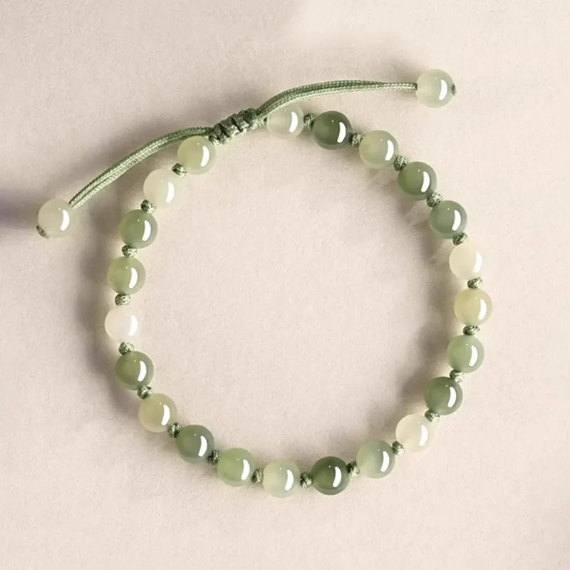 Qing Yi Hetian Jade Bracelets Pale Greenish White Jade Women's-2