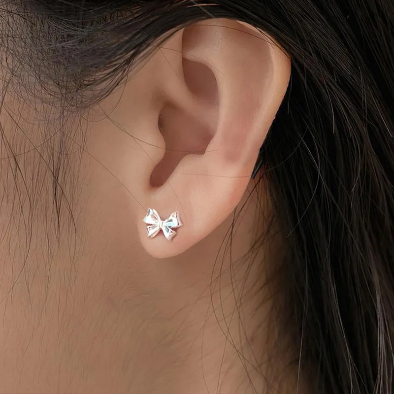 Qing Yi 999 Fine Silver Stud Earrings Unisex-2