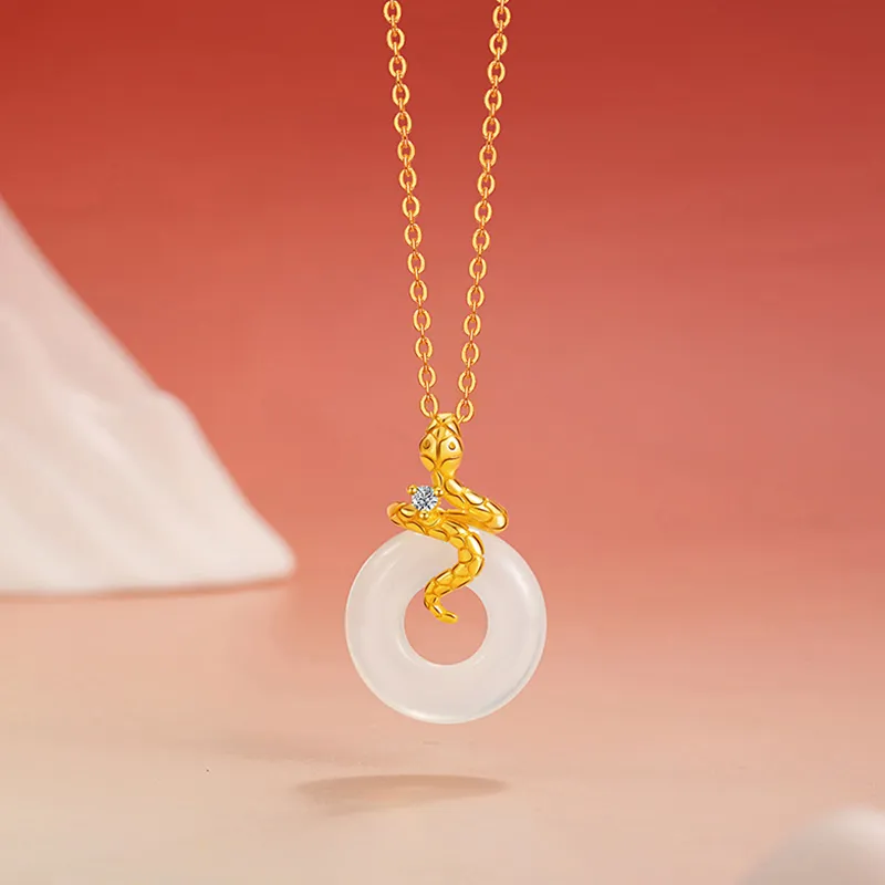 Qing Yi Chalcedony Necklaces Unisex-5