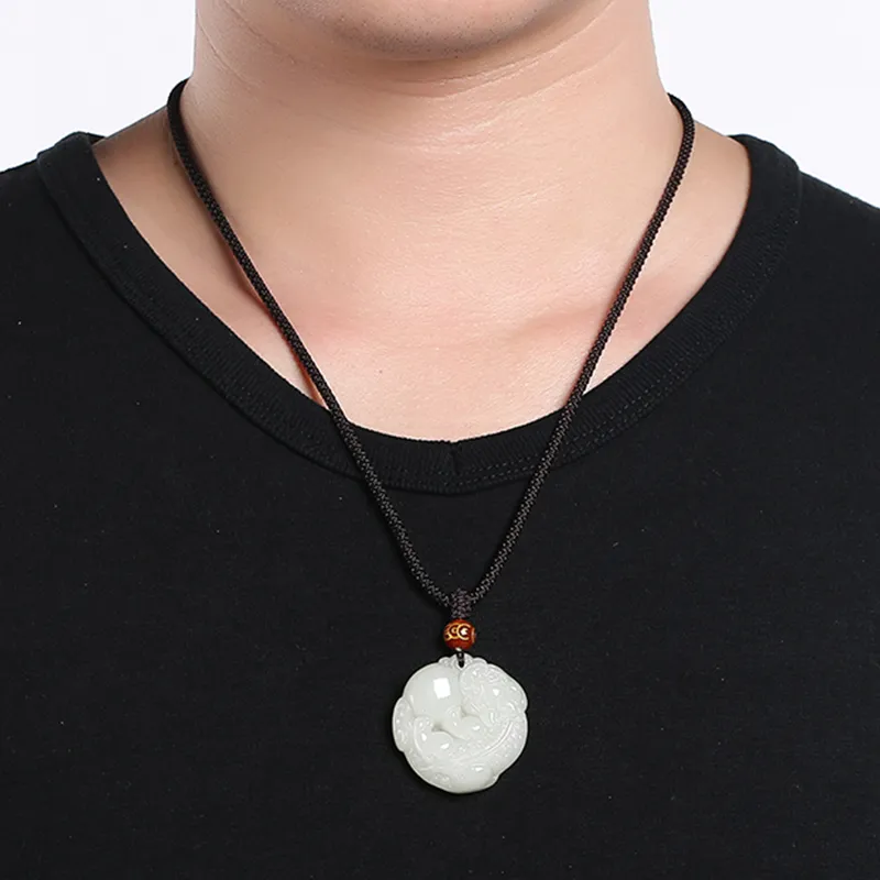 Qing Yi Pendants Green Jade Unisex-4