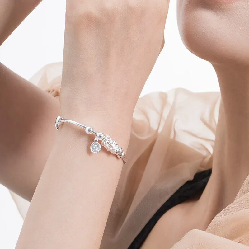 Qing Yi 999 Fine Silver Bangles Unisex-6