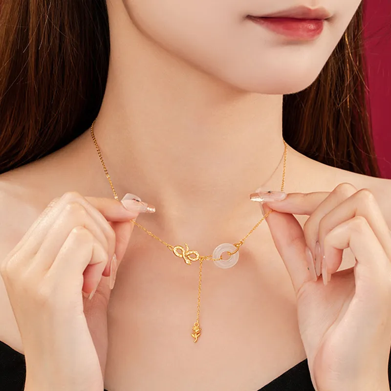 Qing Yi Chalcedony Necklaces Women's-1