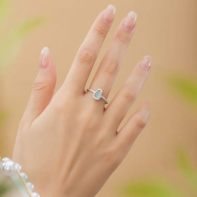 Qing Yi Ice Glutinous Jadeite Rings Women's-2