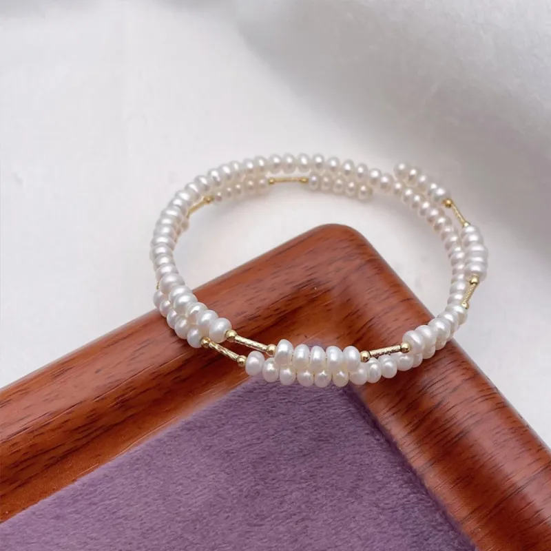 Qing Yi Freshwater Pearl Bangles Unisex-1