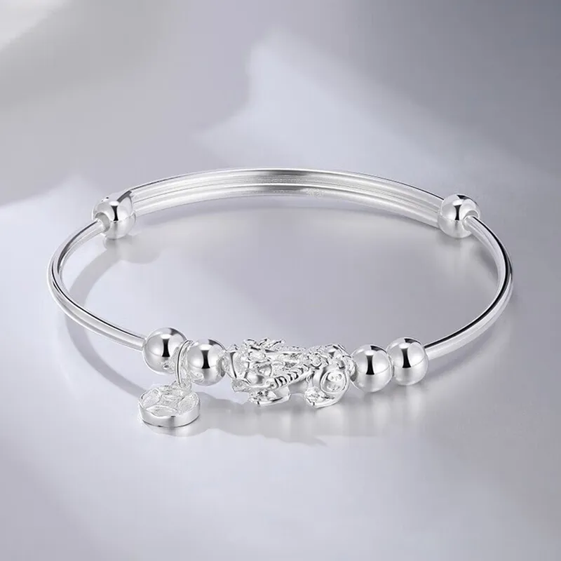 Qing Yi 999 Fine Silver Bangles Unisex-2