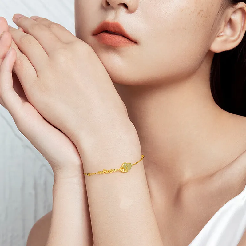 Qing Yi Hetian Jade Bracelets Green Jade Unisex-5