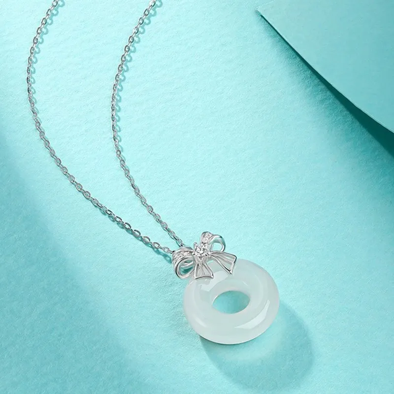 Qing Yi Chalcedony Necklaces Unisex-3