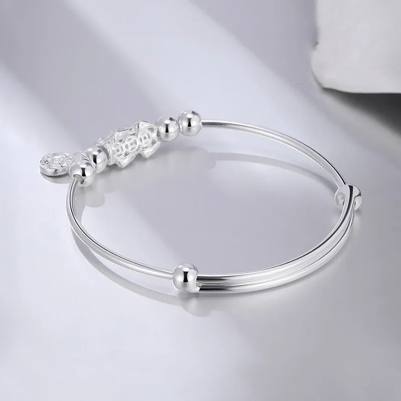 Qing Yi 999 Fine Silver Bangles Unisex-4