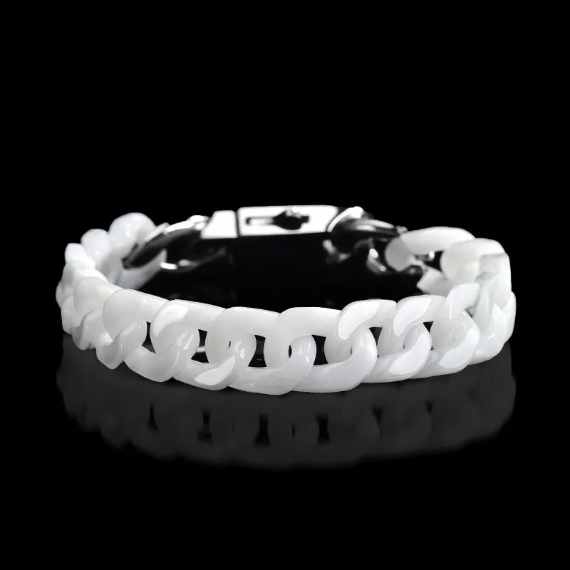 Qing Yi Bean Type Jadeite Bracelets Men's-12