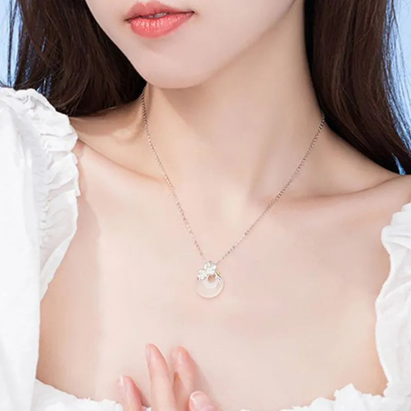 Qing Yi Chalcedony Jade Necklaces Unisex-5