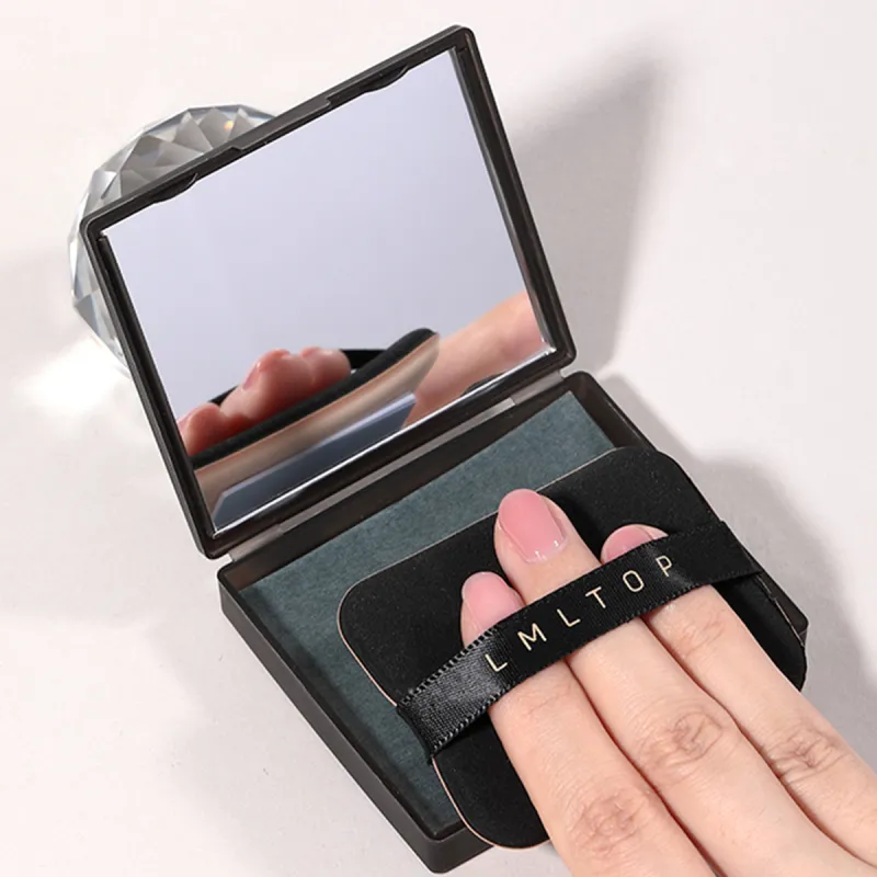 LMLTOP Face Bamboo Charcoal Oil Absorption Paper Includes Powder Puff & Compact Mirror-3