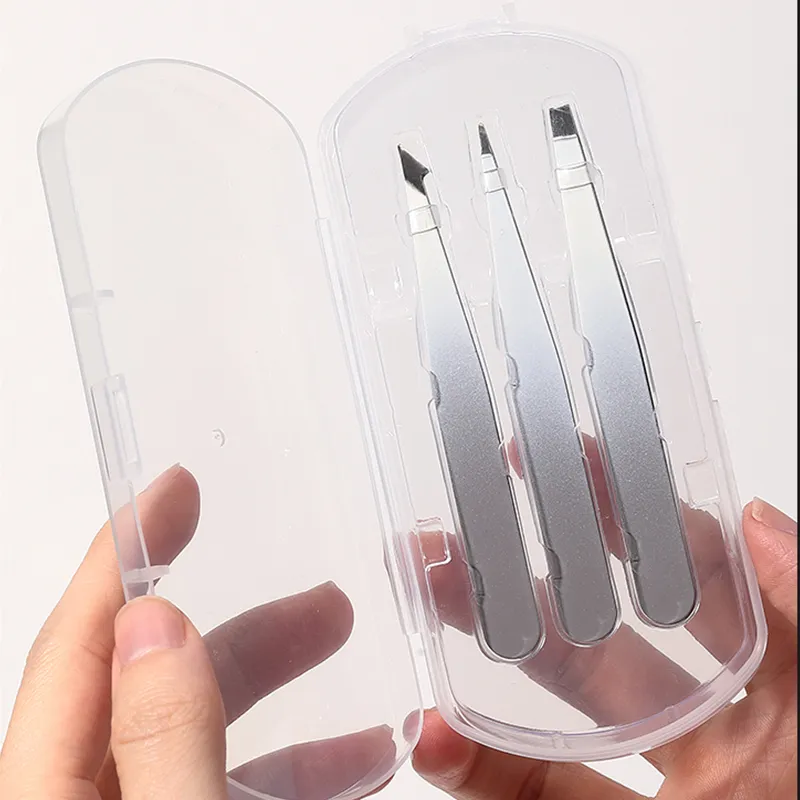LMLTOP Eyebrow Clip, Angled Clip, And Flat Clip Small Forceps Three Piece Set-4