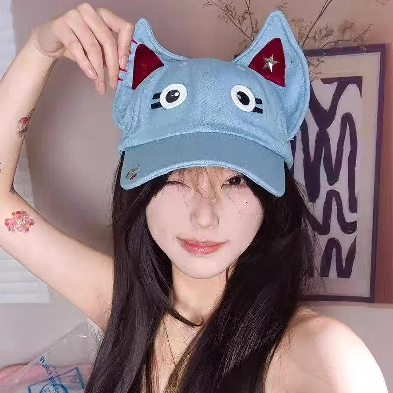 SLEEPYWALK Denim Baseball Caps Unisex-4
