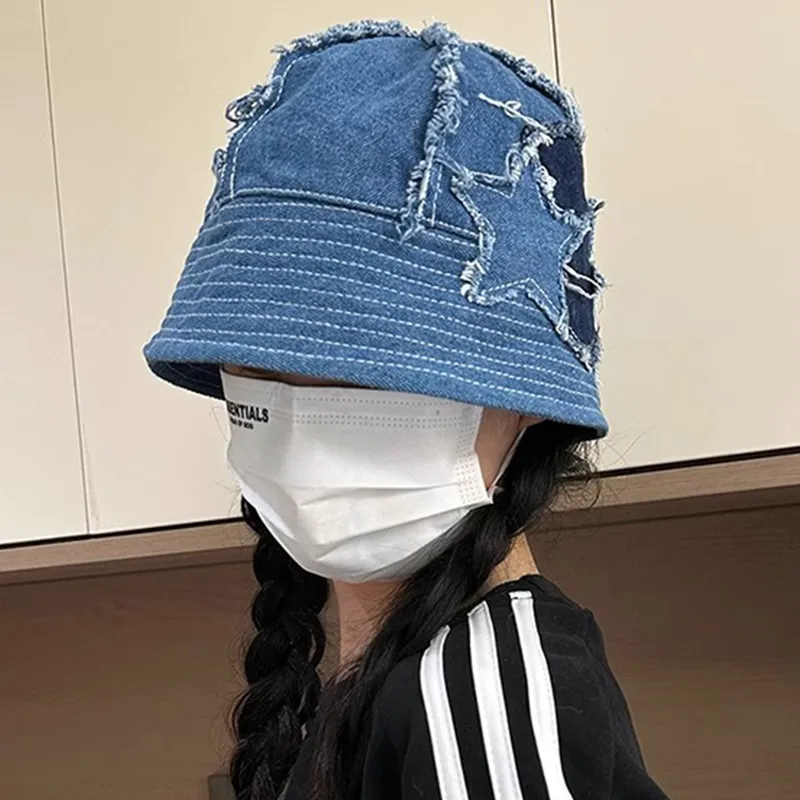 SLEEPYWALK Denim Bucket Hats Unisex-3