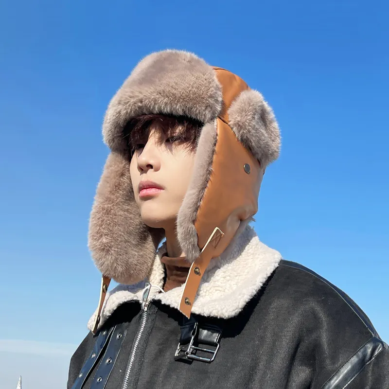 SLEEPYWALK Leather Trapper Hats Unisex-5